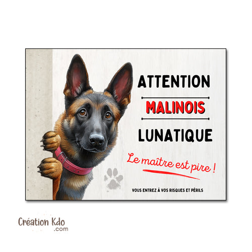 panneau malinois attention au chien berger belge plaque portail je monte la garde