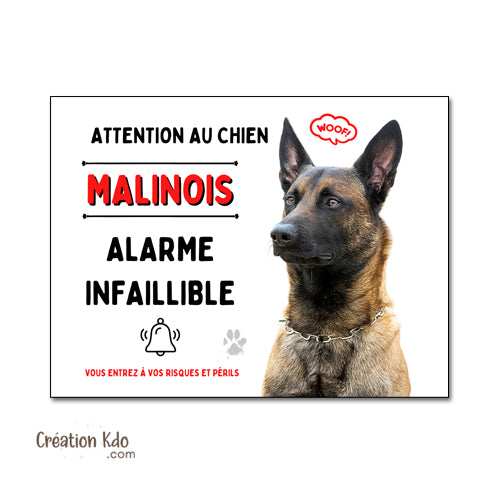 plaque malinois attention au chien panneau portail je monte la garde