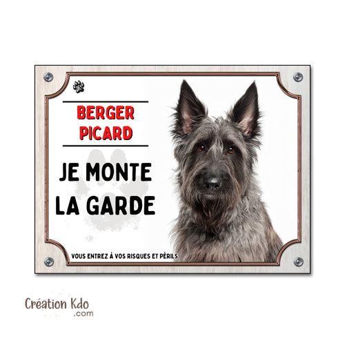 panneau berger picard noir picardie je monte la garde plaque attention au chien pancarte