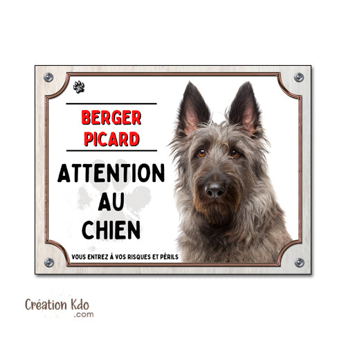 panneau berger picard noir picardie je monte la garde plaque attention au chien pancarte