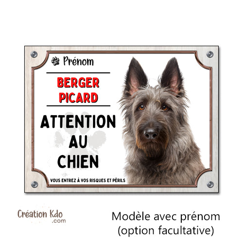 panneau berger picard noir picardie je monte la garde plaque attention au chien pancarte personnalisée