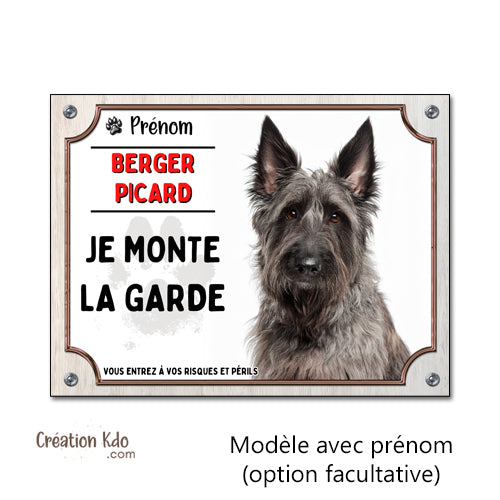 panneau berger picard noir picardie je monte la garde plaque attention au chien pancarte