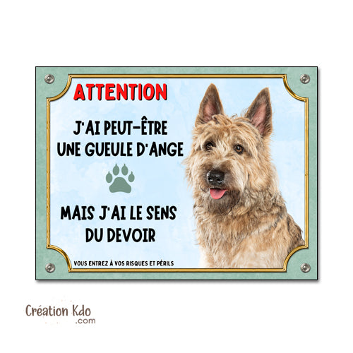 panneau berger picard fauve picardie je monte la garde plaque attention au chien pancarte