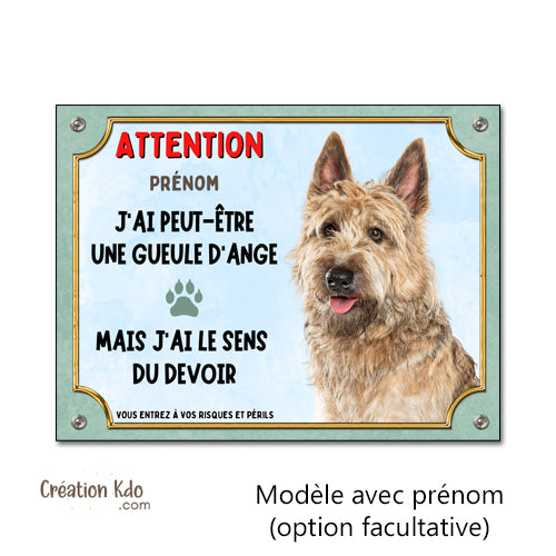 panneau berger picard fauve picardie je monte la garde plaque attention au chien pancarte