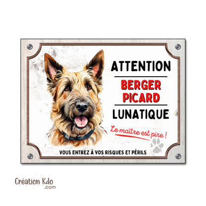 panneau berger picard picardie je monte la garde plaque attention au chien lunatique pancarte