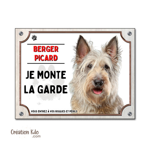 panneau berger picard fauve picardie je monte la garde plaque attention au chien pancarte