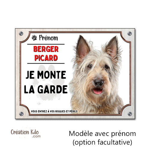 panneau berger picard fauve picardie je monte la garde plaque attention au chien pancarte