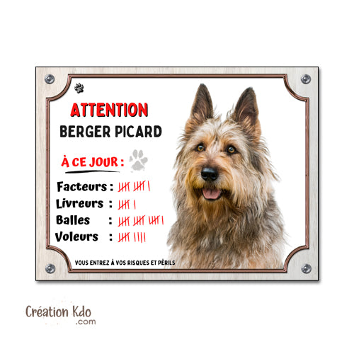 panneau berger picard picardie je monte la garde plaque attention au chien lunatique pancarte