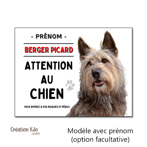 panneau berger picard je monte la garde plaque attention au chien pancarte personnalisée