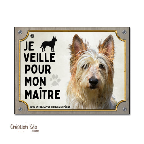 panneau berger picard fauve picardie je monte la garde plaque attention au chien pancarte veille pour mon maître