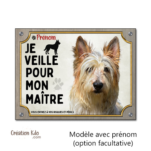 panneau berger picard fauve picardie je monte la garde plaque attention au chien pancarte veille pour mon maître