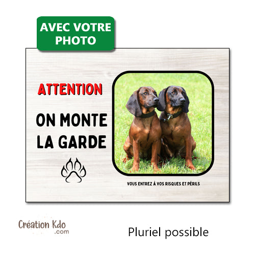 je monte la garde photo personnalisée plaque attention au chien panneau
