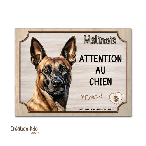 plaque malinois attention au chien panneau portail je monte la garde