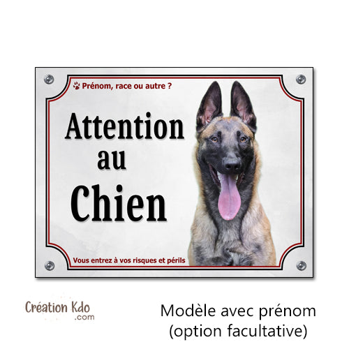 panneau malinois attention au chien berger belge plaque portail je monte la garde