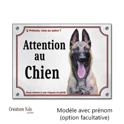 panneau malinois attention au chien berger belge plaque portail je monte la garde