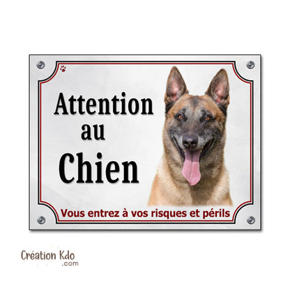 panneau malinois attention au chien berger belge plaque portail je monte la garde