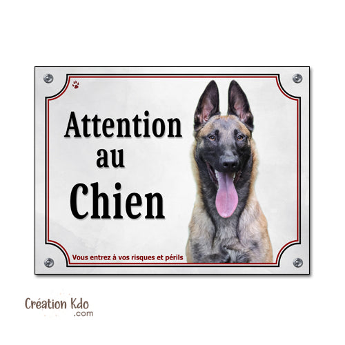 panneau malinois attention au chien berger belge plaque portail je monte la garde
