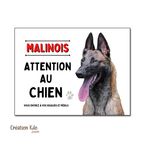 panneau malinois attention au chien berger belge plaque portail je monte la garde
