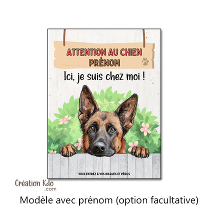 panneau malinois attention au chien berger belge plaque portail je monte la garde