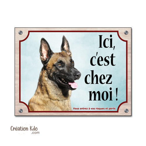 panneau malinois attention au chien berger belge plaque portail je monte la garde