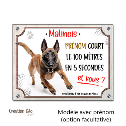 panneau malinois attention au chien berger belge plaque portail je monte la garde