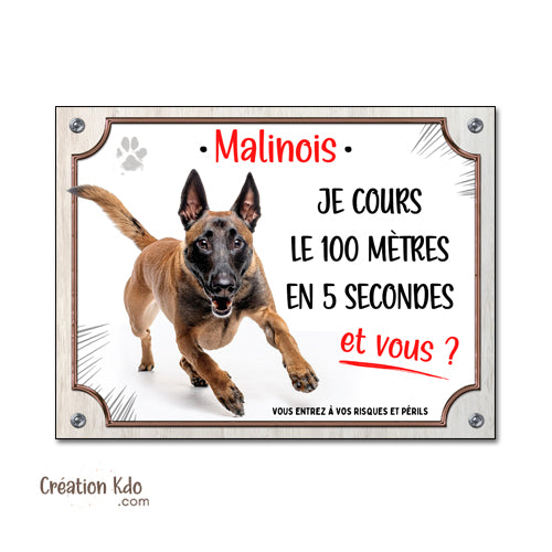 panneau malinois attention au chien berger belge plaque portail je monte la garde