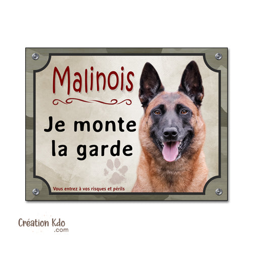 plaque malinois attention au chien panneau portail je monte la garde