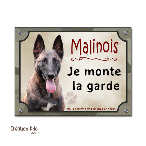plaque malinois attention au chien panneau portail je monte la garde
