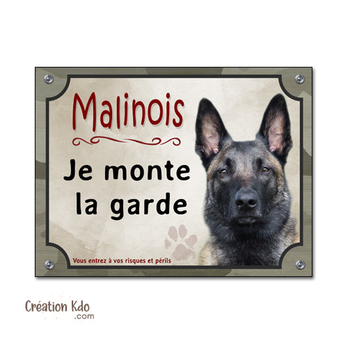 plaque malinois attention au chien panneau portail je monte la garde