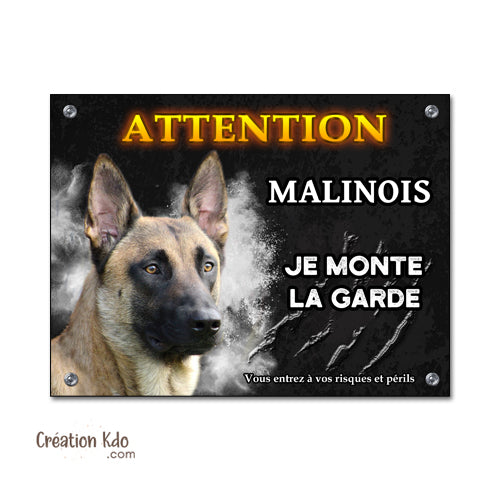 panneau malinois attention au chien berger belge plaque portail je monte la garde