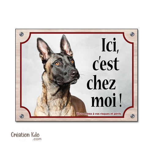 panneau malinois attention au chien berger belge plaque portail je monte la garde