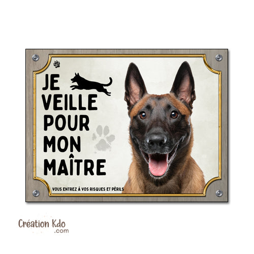 panneau malinois attention au chien berger belge plaque portail je monte la garde