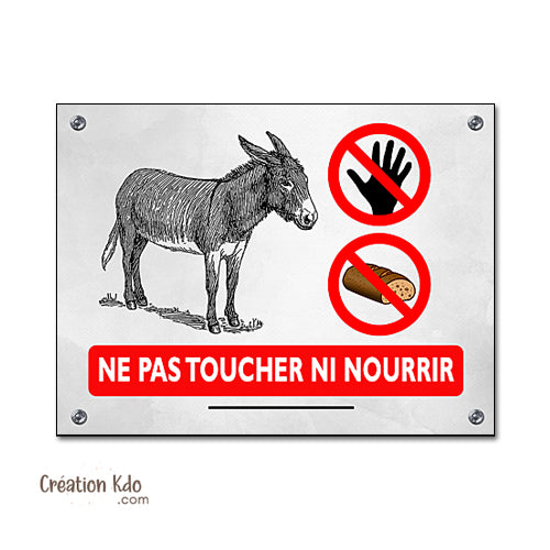 panneau ne pas nourrir âne cheval plaque ne pas donner à manger aux animaux chevaux pancarte