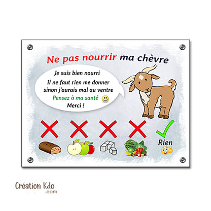 panneau ne pas nourrir chèvre plaque de box ne pas donner à manger aux animaux pancarte écurie prairie