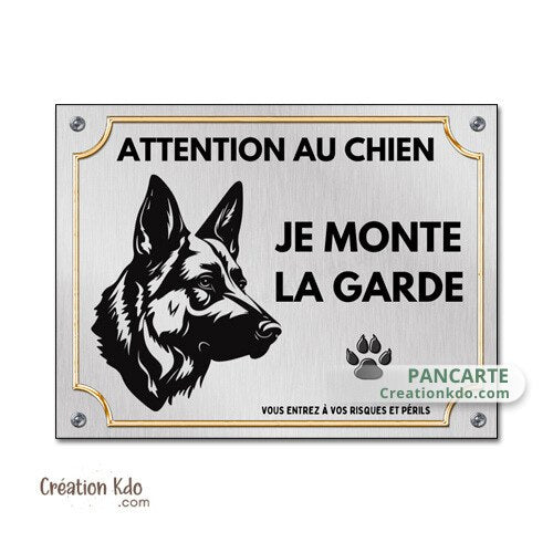 je monte la garde panneau attention au chien plaque