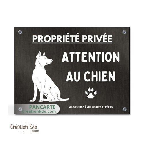 plaque attention au chien panneau portail je monte la garde