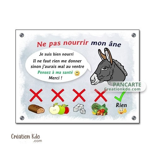 panneau ne pas nourrir cheval plaque de box ne pas donner à manger aux animaux chevaux pancarte écurie prairie âne