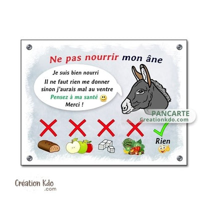 panneau ne pas nourrir cheval plaque de box ne pas donner à manger aux animaux chevaux pancarte écurie prairie âne
