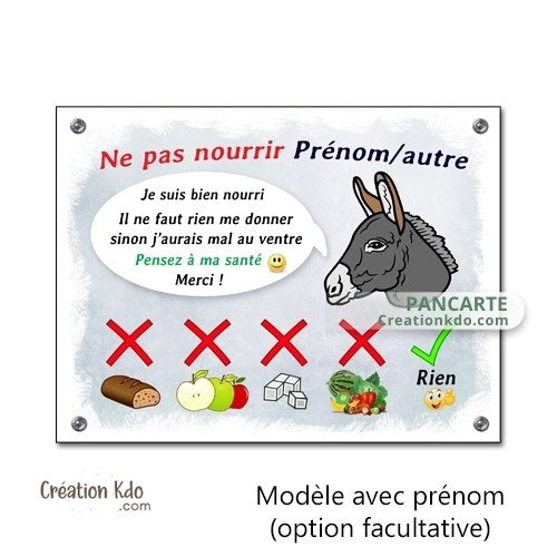 panneau ne pas nourrir cheval plaque de box ne pas donner à manger aux animaux chevaux pancarte écurie prairie âne