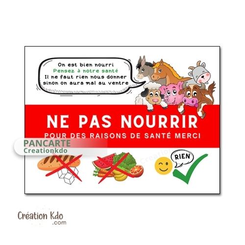 panneau ne pas nourrir cheval plaque ne pas donner à manger aux animaux chevaux pancarte chèvre âne vache mouton