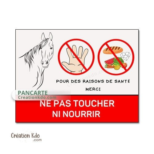 plaque de box ne pas nourrir cheval panneau pancarte