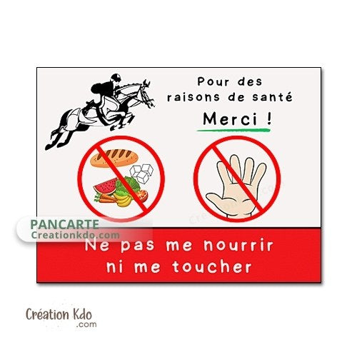 panneau ne pas nourrir cheval plaque de box ne pas donner à manger aux animaux chevaux pancarte écurie prairie