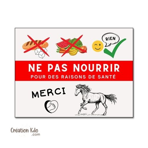 panneau ne pas nourrir cheval plaque de box ne pas donner à manger aux animaux chevaux pancarte écurie prairie