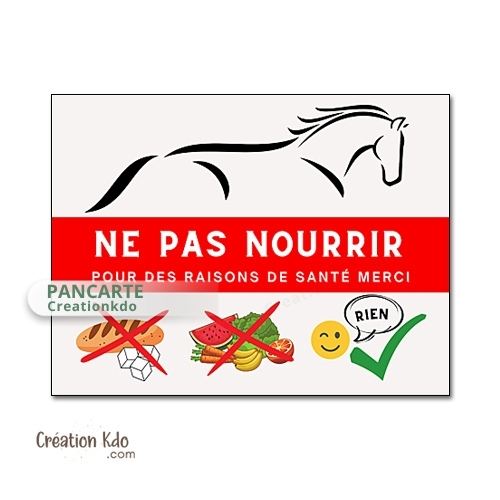 panneau ne pas nourrir cheval plaque ne pas donner à manger aux animaux chevaux pancarte écurie prairie