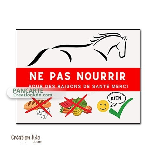 panneau ne pas nourrir cheval plaque ne pas donner à manger aux animaux chevaux pancarte écurie prairie