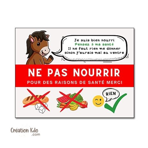 panneau ne pas nourrir cheval plaque ne pas donner à manger aux animaux chevaux pancarte