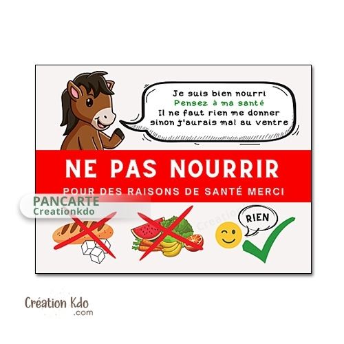 panneau ne pas nourrir cheval plaque ne pas donner à manger aux animaux chevaux pancarte