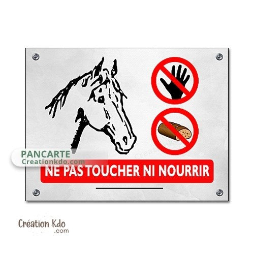 plaque ne pas nourrir cheval panneau ne pas donner à manger chevaux