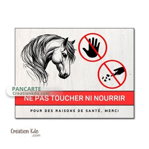 panneau ne pas nourrir cheval plaque de box ne pas donner à manger aux animaux chevaux pancarte écurie prairie