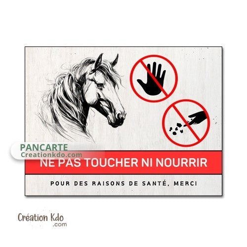 panneau ne pas nourrir cheval plaque chevaux animaux